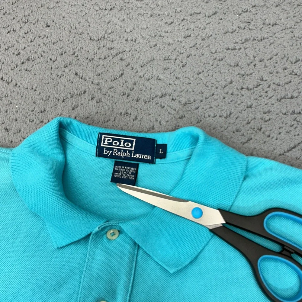 Polo Ralph Lauren Polo Shirt Mens Large Turquoise Blue Short Sleeve Pony Logo